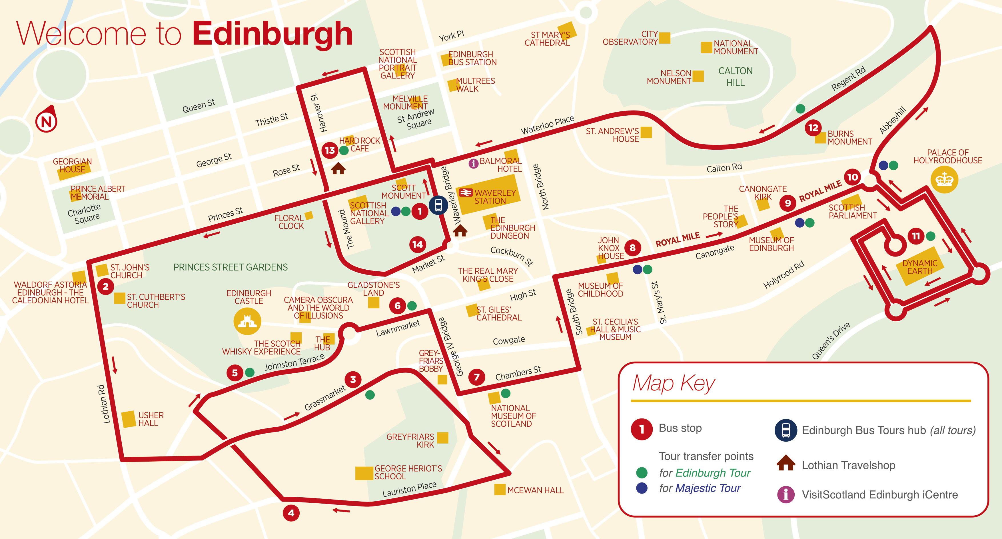 edinburgh hop on hop off map City Sightseeing Edinburgh Hop On Hop Off Bus Tour