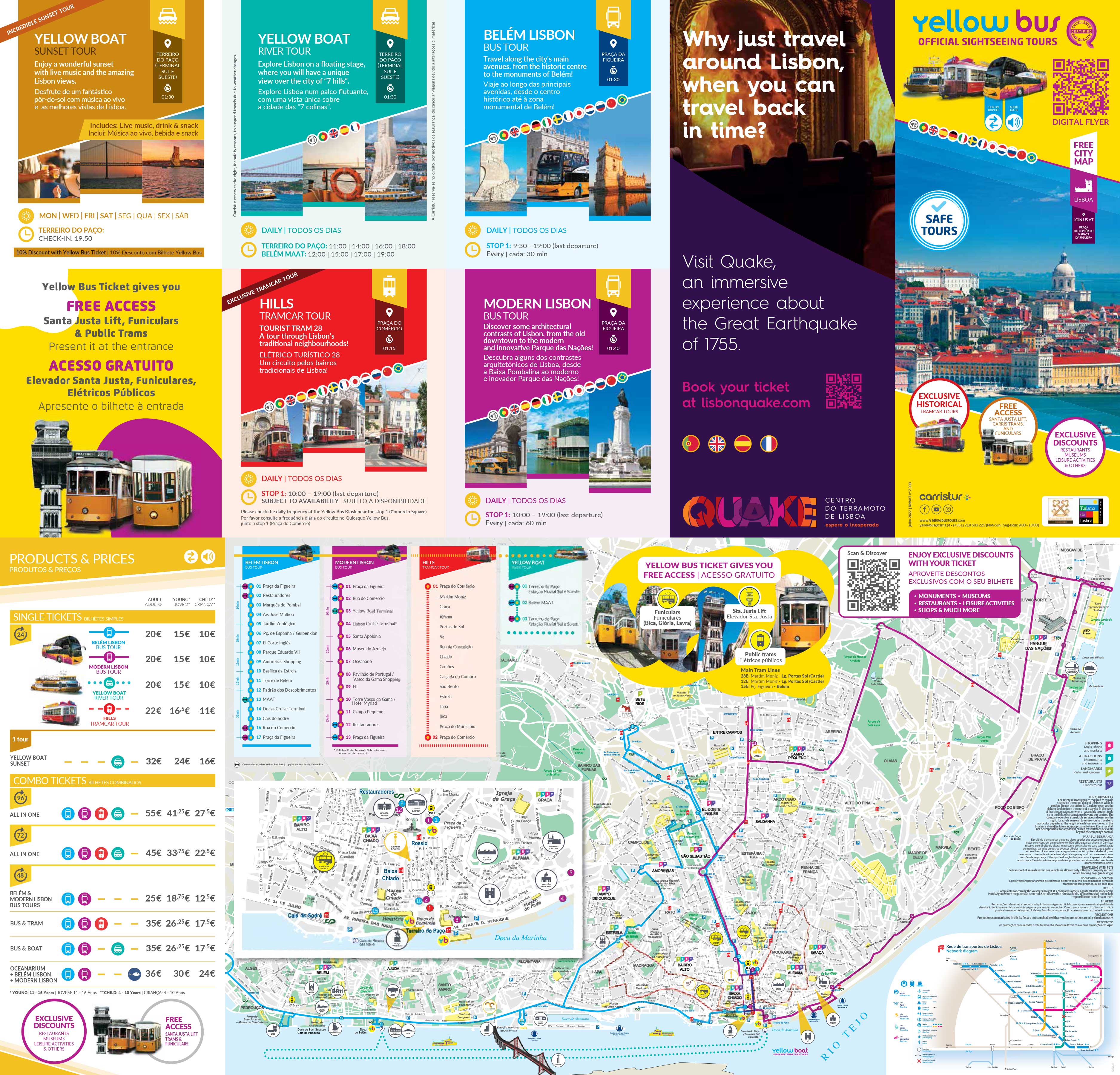lisbon yellow bus tour map