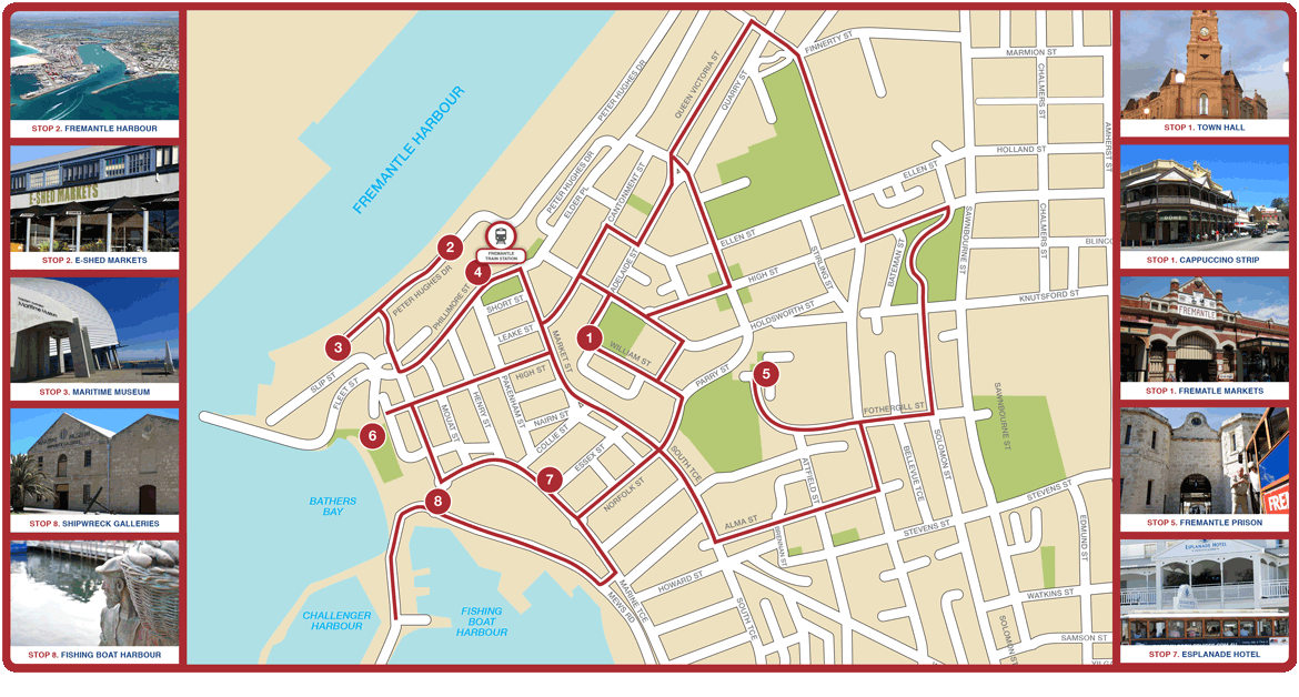 fremantle walking tour map
