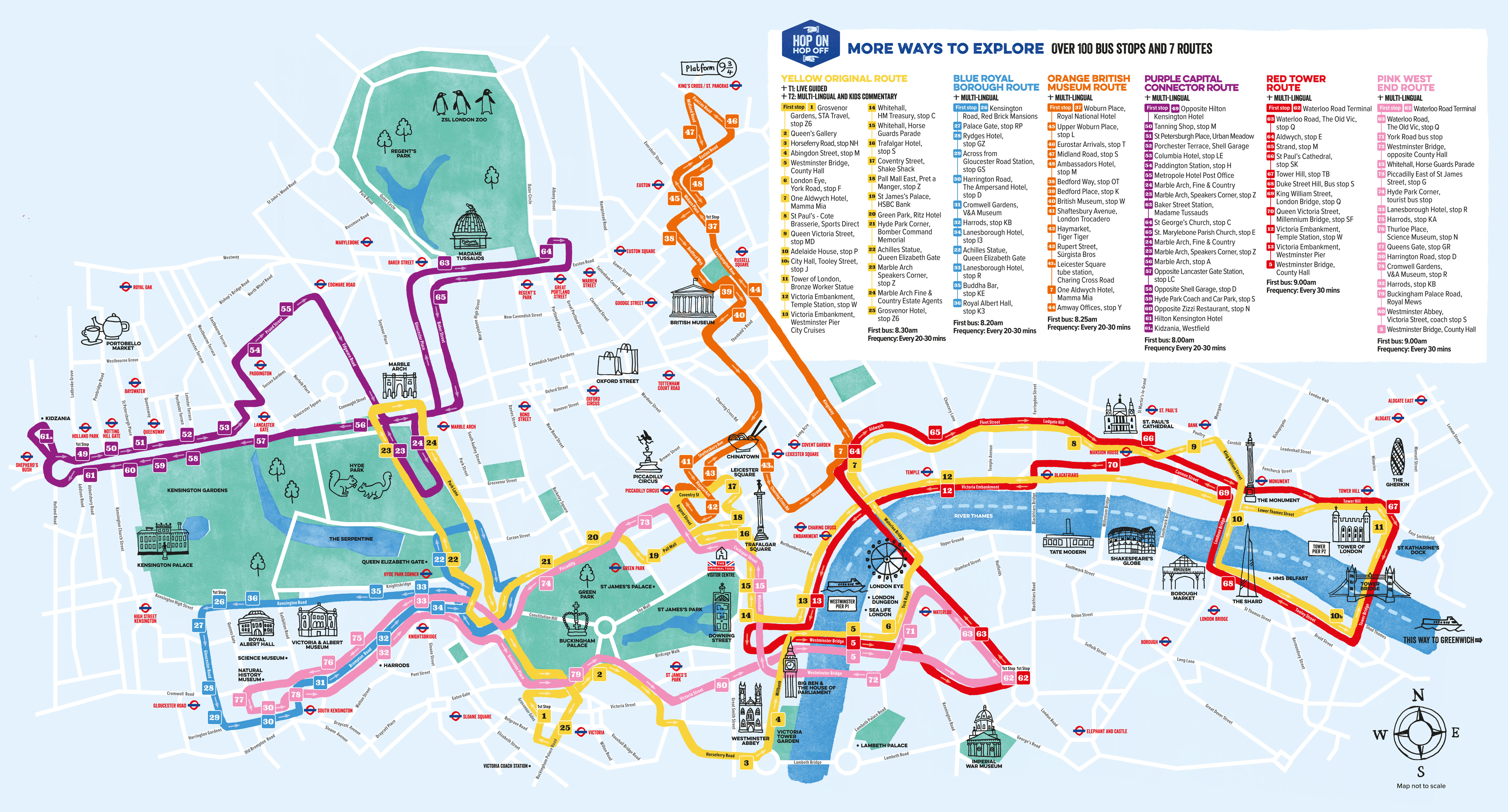 big bus tour london blue route map