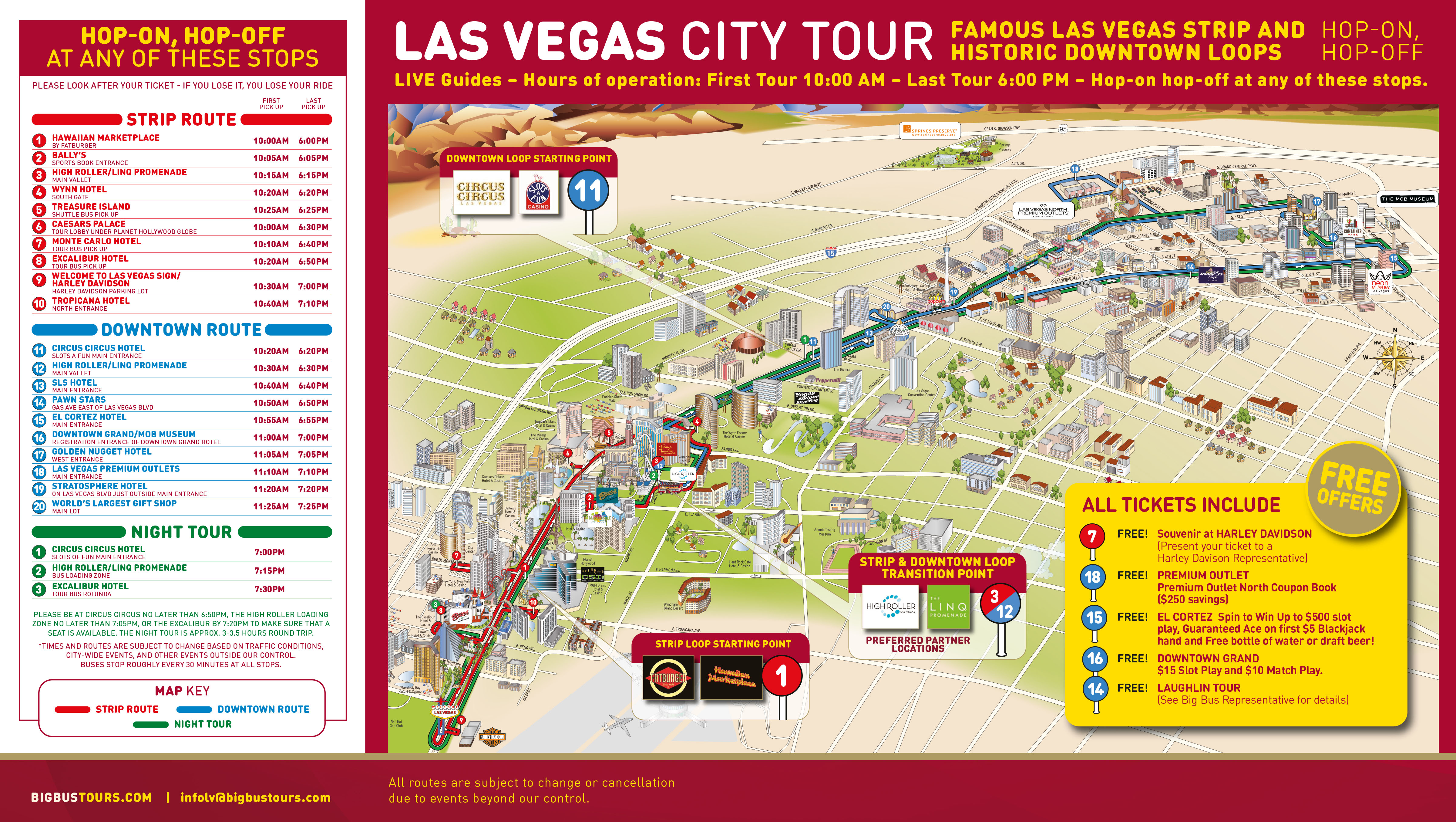 las vegas tour map