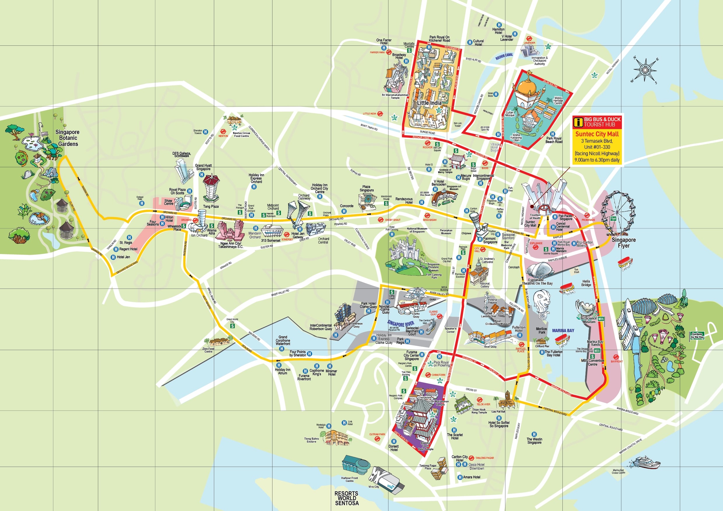 big bus tour map singapore